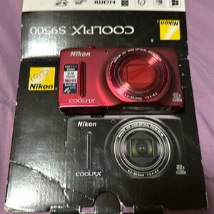 Nikon COOLPIX S9500 Wi-Fi Digital Camera with 22x Zoom and GPS (Red) (OLD Model)